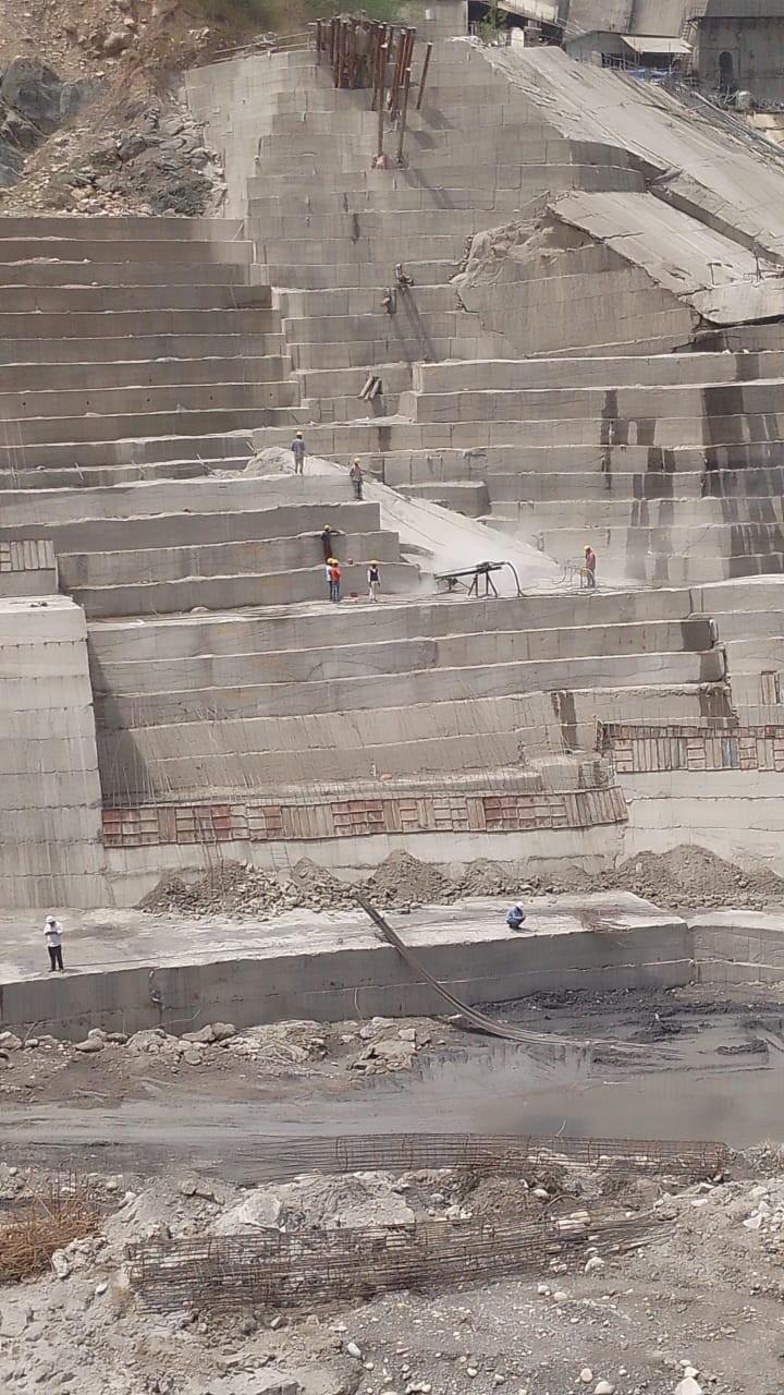 Anchoring work for the slope stabilization in NTPC koldam at Himachal Pradesh