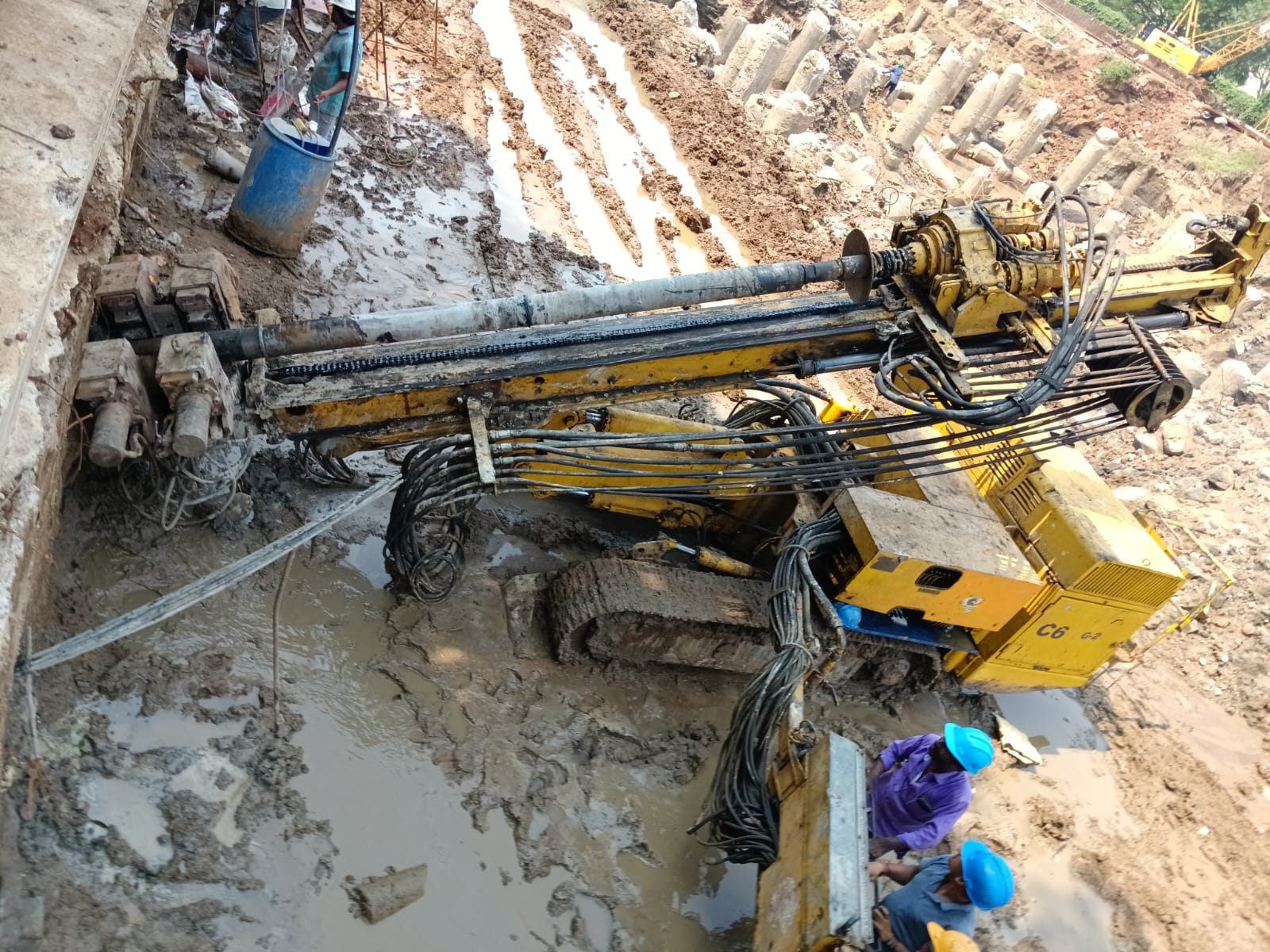 Inclined pre-stressed cable anchoring work for Evos Alchemy project at Bhubaneswar