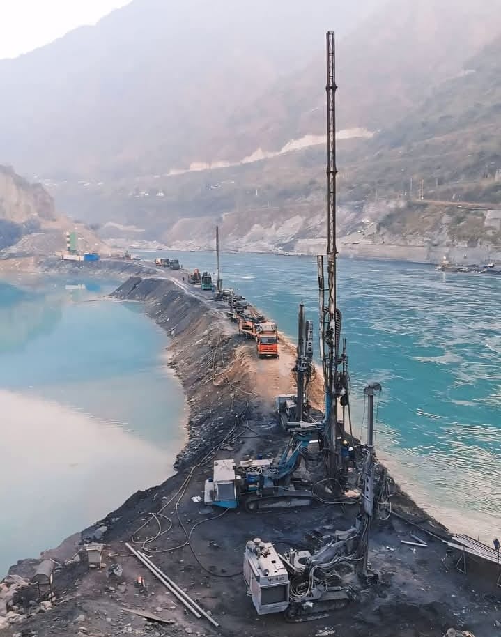 Pre- drilling for jet grouting work in NTPC koldam at bilaspur dam